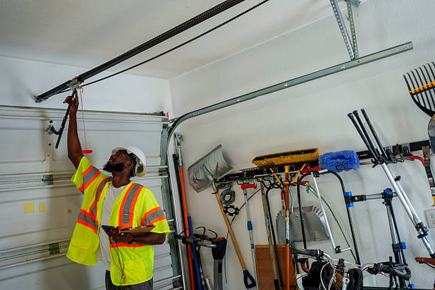 Professional Garage Door Installation technician working in Marcellus, MI